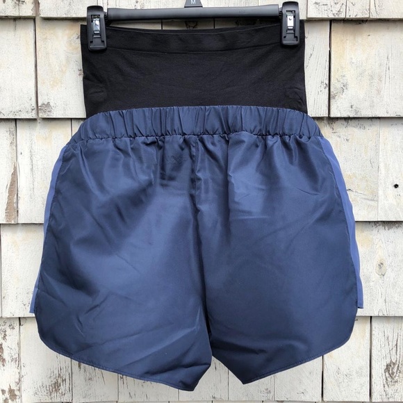 a: Glow 401 Navy Luxe Maternity Active Short - Picture 4 of 4